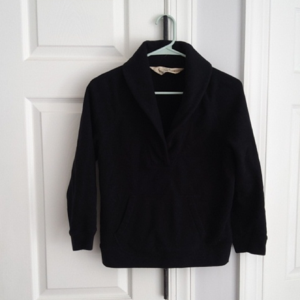 J. CREW💥Nwot💥Black Shawl-Collar Pullover Sweatshirt